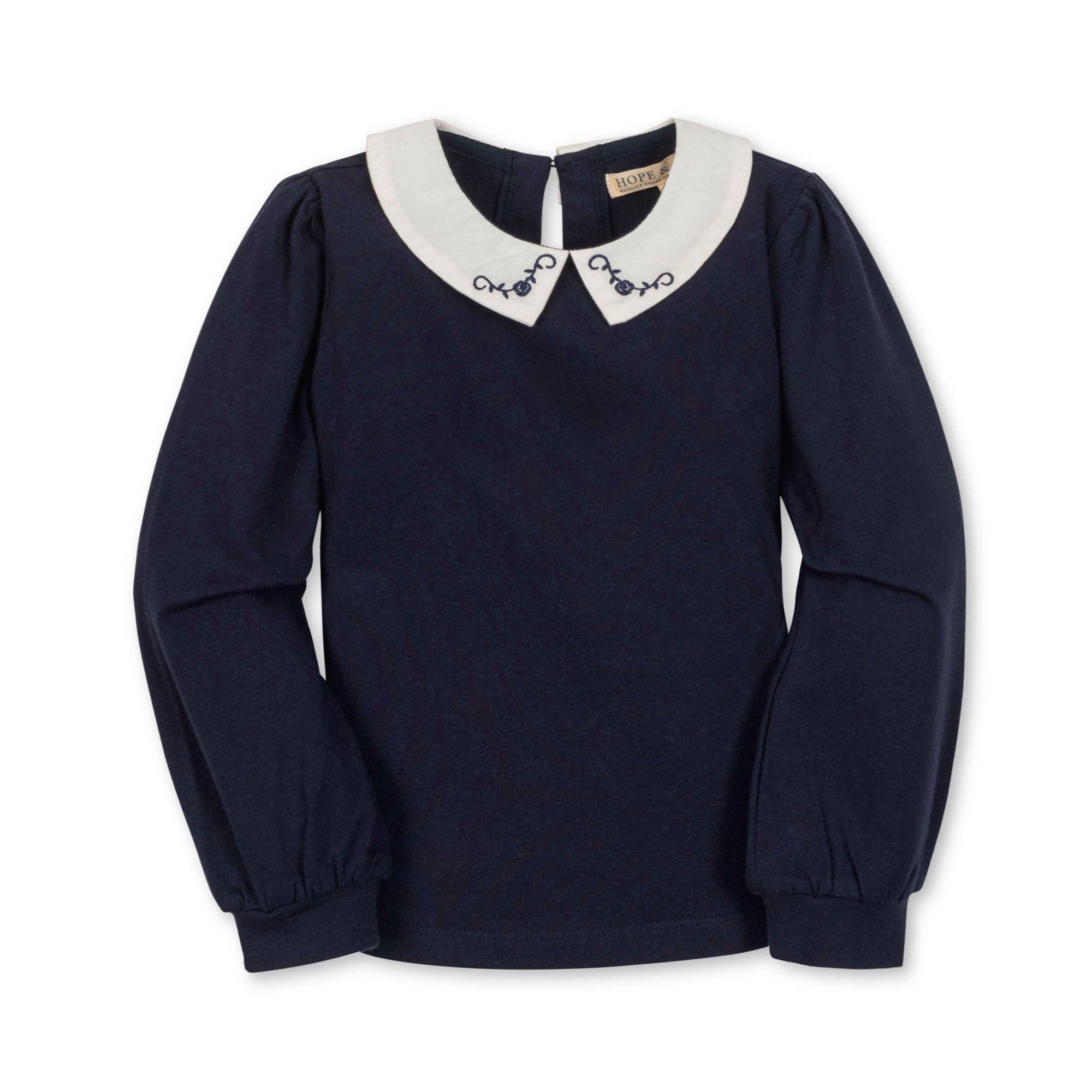 Image of Organic Peter Pan Collar Knit Top